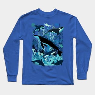 Sealife Blue Shades Dream Underwater Scenery Long Sleeve T-Shirt